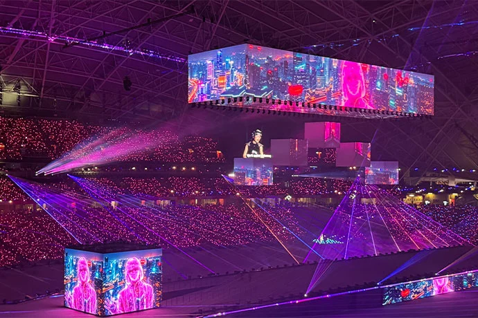 Projection mapping avec les Christie Griffyn 4K50-RGB au National Day Parade 2026 de Singapour